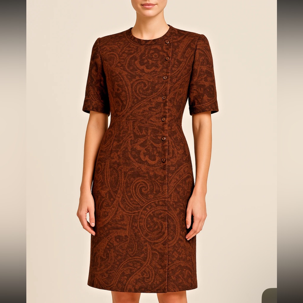 Vintage Andre Laug 100% Cashmere Wrap Dress Sz 8 Saks Connoisseur Suite Tag